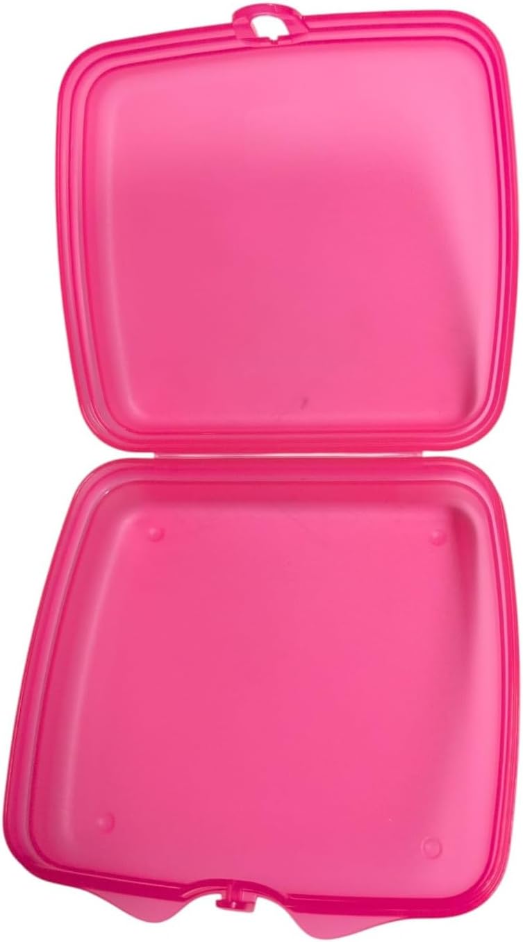 Tupperware Sandwich Box Storage Box Lunch Box Square with Hinge and Lock (Pink)
