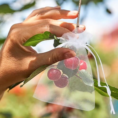 Naler 120 x Organza Säckchen Weiß Organzabeutel Schmucksäckchen Geschenktüten - 7 x 9 cm