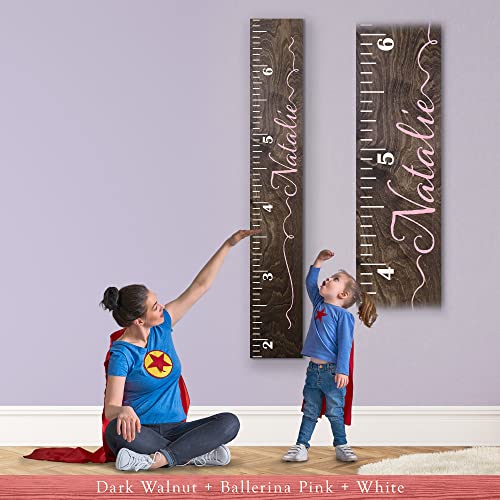 Wooden Kids Growth Chart Ruler for Boys and Girls Painted or Engraved (The Natalie) Back40Life