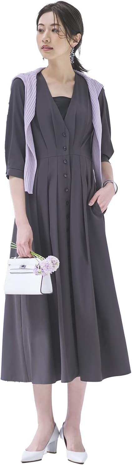 DAMAcollection✨カシミヤ長袖シャツワンピース グレンチェック L