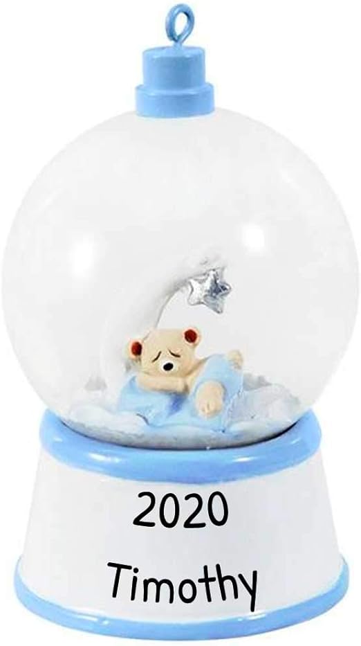 personalised baby's first christmas snow globe