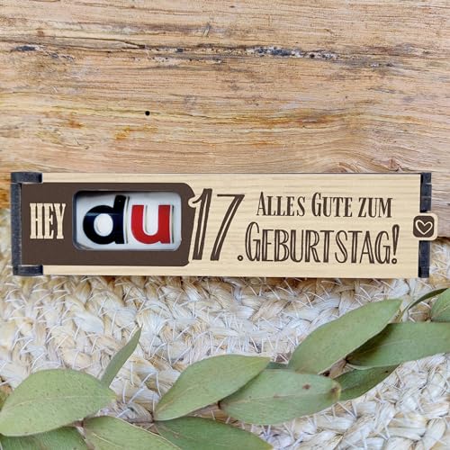 17 Geburtstag - Schokoriegel Geschenkbox inkl. Duplo - 17. Geburtstag Junge, tolle Geschenkideen für Siebzehnjährige, süßes Mädchen Geschenk, coole Party Deko, ideales Präsent zum Siebzehnten!