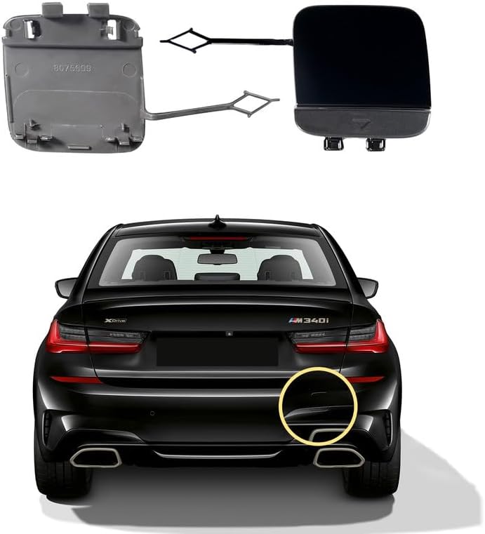 Car Rear Bumper Tow Hook Cover Compatible with BMW 3 G20 G21 M-Sport 2018 2019 2020 2021 2022 Trailer Cover Cap 51128099902 Small Lid Towing Eye Cap