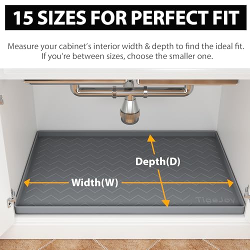 TigeJoy Under Sink Mats for Kitchen Waterproof 22" x 22", Cabinet Liner by TigeJoy - Used condition - Image 2