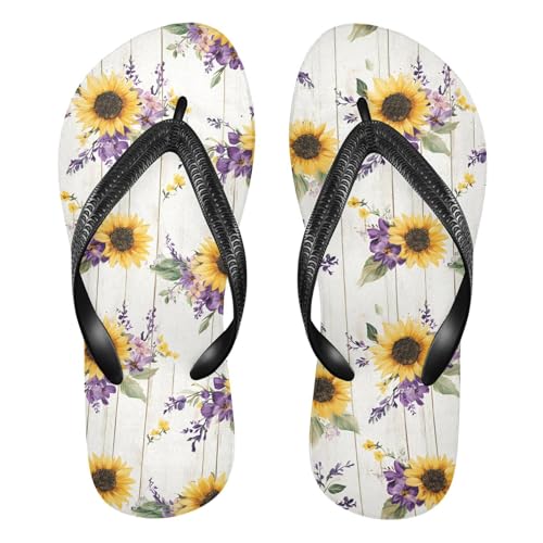 Sunflower Flower Floral Flip Flop Beach Summer Casual Sandal for Women & Men Shower Shoes 20861309