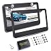 Awindshade Carbon Fiber License Plate Frame 2PCS Black License Plate Frames with Screw Kits, Car Document Holder, Fine Slim, 2 Hole Bracket Standard Size For US Vehicles