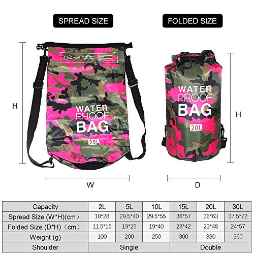 Andoer Bolsa de ombro impermeável ao ar livre Saco seco para barco à deriva, flutuante, caiaque, pra