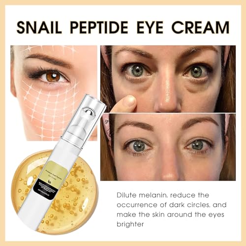 Snail Peptide Eye Cream with Snail Mucin + Niacinamide, Eye Serum Roller, Snail Eye Cream for Dark Circles and Puffy Eyes, Under Eye Cream Anti Aging Anti Wrinkle Fine Lines, Korean Skin Care - Image 6