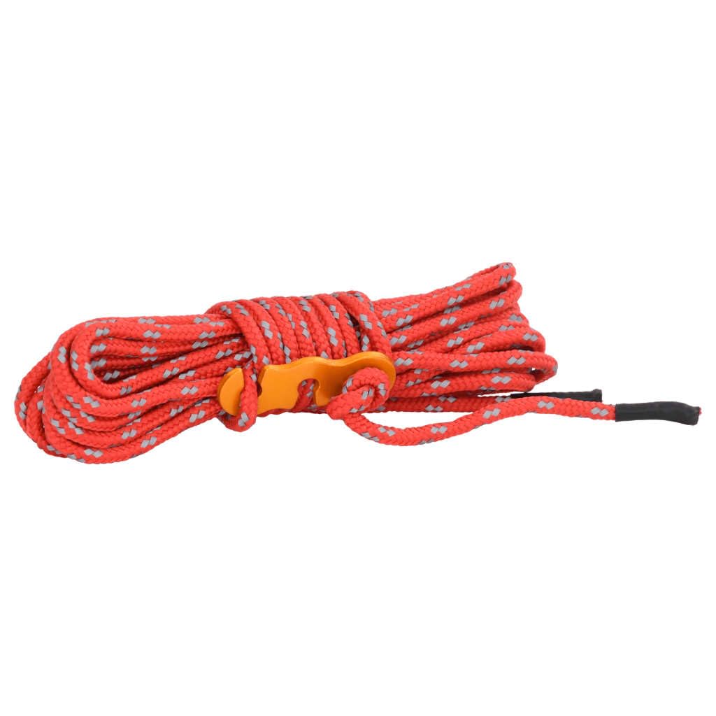 Reflektierende Zeltleinen mit Seilspannern 8 Stück, Abspannleine aus Polypropylen, 4 m je Leine, 4 mm stark, 140 kg, für Camping, Wandern, Tarp und Outdoor