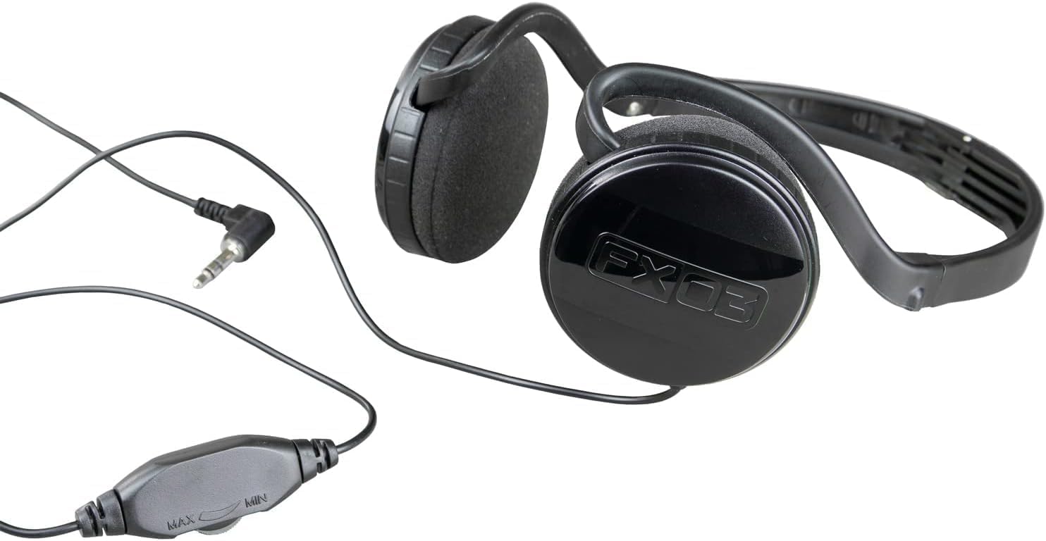 XP Wired Headphones FX03 with 3.5mm Jack & Volume Control for Metal Detection - Compatible with All Devices with a Jack Plug and with The Wireless Headphones Control Module