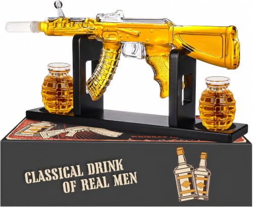 Oaksea Whisky Karaffe Geschenkset mit 2 Shot Gläsern, Geschenke für Männer – Ansicht 1