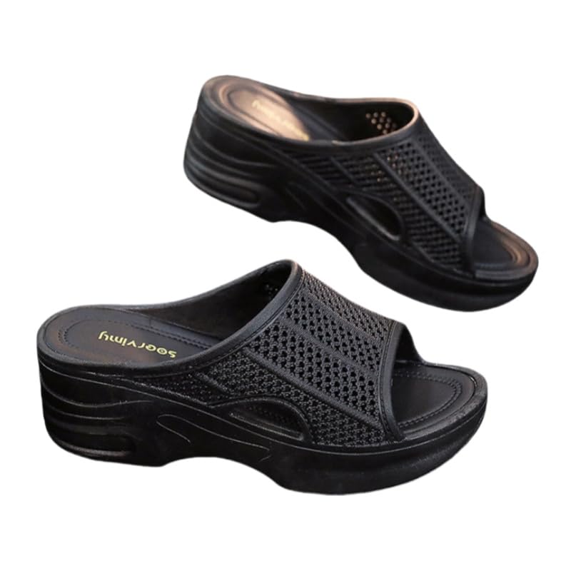 Women's EVA Wedge Sandals - Open-Toe Slip-On Platform Heels with Rubber Sole, Stylish & Comfortable Summer Slippers
