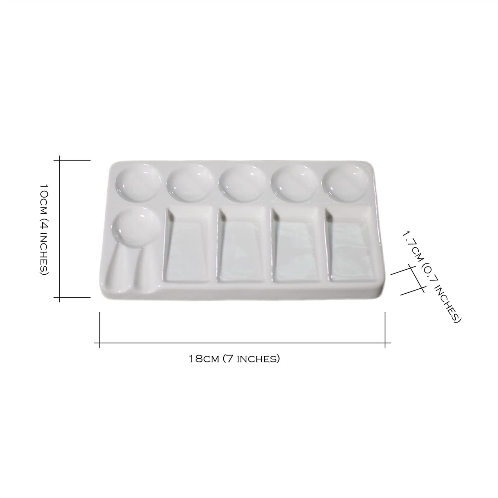 Ceramiczna prostokątna paleta artysty, odpowiednia do malowania olejna, akwarela, taca mieszania gwaszu