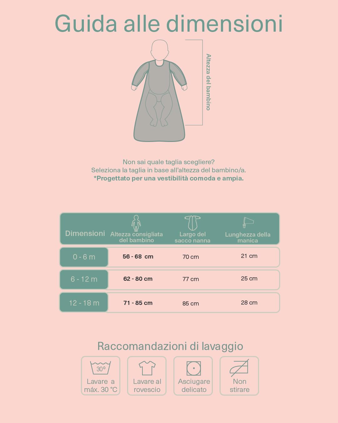 molis&co - Sacco Nanna 1 TOG - Sacco nanna maniche staccabili - Primaverile e autunno - Sacco Nanna per Neonato da 6-12 mesi - 100% Cotone (Certificato Oeko-Tex) - Leggermente Imbotito - Good Night