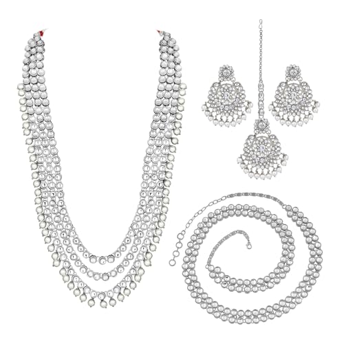 Image of Peora Ethnic Traditional Kundan Bridal Jewelry Set Gift for Women