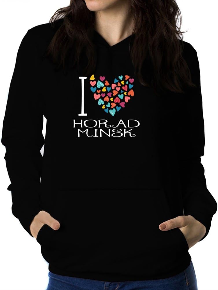 Teeburon I Love Horad Minsk Colorful Hearts Women Hoodie