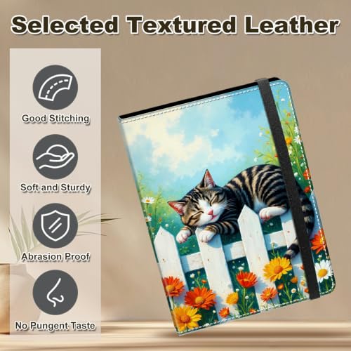 Image of Photo Album 4x6 120 Photos with Strong Elastic Band, Sleeping Tabby Cat | Large Capacity Premium Leather Picture Album, Portable Wallet Albums Photo Book for Family Anniversaries Wedding Baby