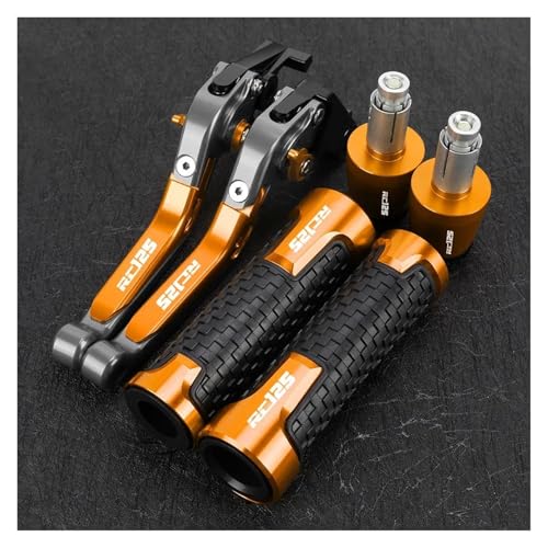 Poignées de commande orange pour guidons de moto RC125 anti-vibration