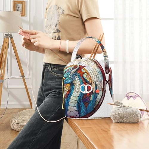 Image of Yarn Storage Bag Small Crochet Bag Knitting Bag Organizer Dragon Yarn Bags for Crocheting Basket