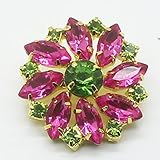 BEGISA 5 Stück Blumen-Metallschaft-Strassknopf for Nähen, Basteln und Scrapbooking, Hochzeitskleid, Mini-DIY-Knopf for Kleidung (Color : Gold, Size : 1.06in)