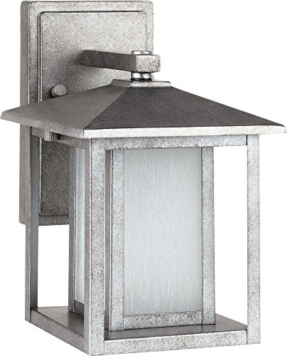 Review Product Sea Gull Lighting 89029-57 Hunnington One Light Outdoor Wall Lantern, Weathered Pewter