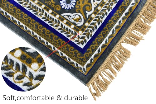 Image of Janamaz Prayer Mat - Turkey Soft Velvet Namaz Mat | Premium Aasan for Daily Salah, Janimaz Namaz, Comfortable & Durable Prayer Mat | 44x27 Inch, (01)
