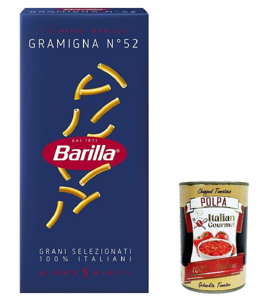 Italian Gourmet Gramigna N.52 pâtes italiennes de blé dur 20 x 500g