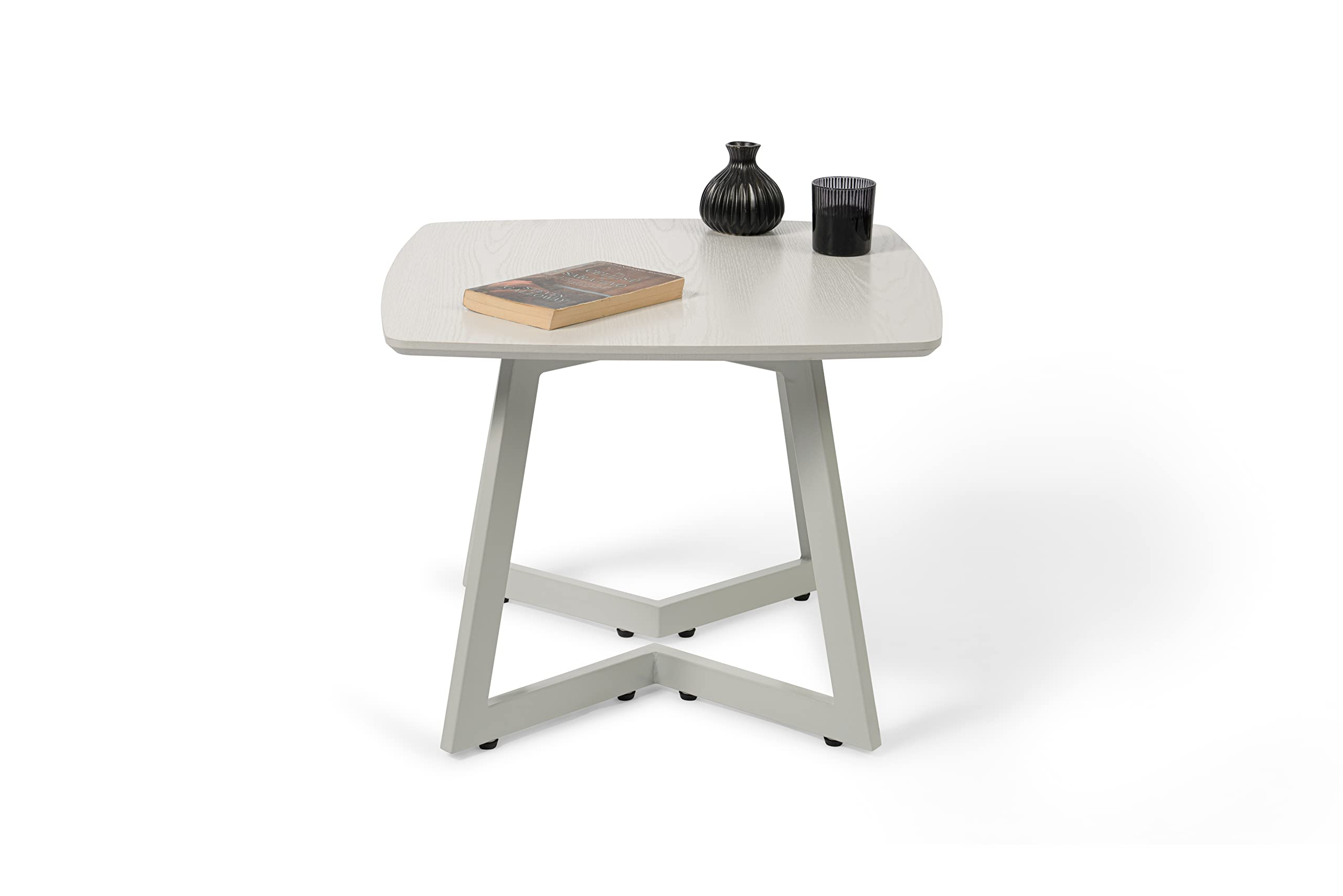 M2 Kollektion Tibet 1 tavolino in metallo, bianco, 60x46x60