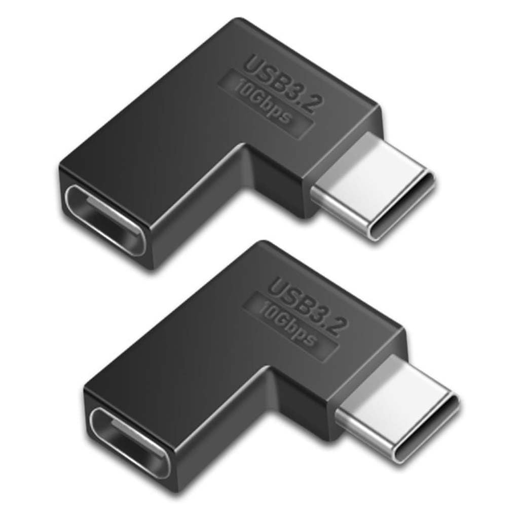 TECPHILE 100W Type-C L-Shape Adapter, USB-C Male to Female Converter, 10Gbps Data Transfer, 5A/30V PD 100W Fast Charging, Compatible with Mac-Book, iPad Pro, Laptop, Smartphone, Tablet (Pack of 2)-image-34