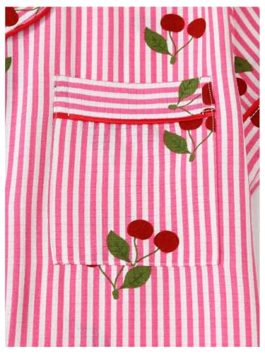 Image of Floerns Women's Floral Print Sleepwear Two Piece Beach Pajama Set | Collared Shirts, Wedding, Summer, Aesthetic, Shorts, Coastal Outfits, Lounge Set