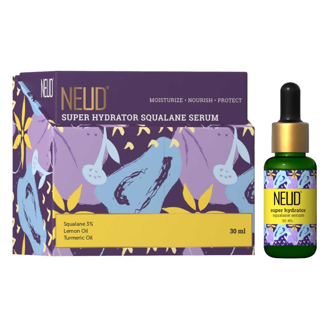 NEUD Super Hydrator Squalane Serum With Lemon Oil, Turmeric Oil & Reverskin - 1 Pack (30 ml)