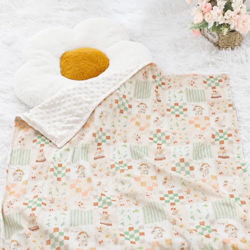 Image of SWESEN Baby Blanket for Girls, Super Soft Double Layer Minky Blankets with Dotted Backing, Floral Toddler Newborn Nursery Bed Blankets, 30 X 40 Inches, Elephant