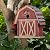 Glitzhome 10.25" H Hanging Birdhouse Rustic Wooden Barn Garden Bird House for Outdoor