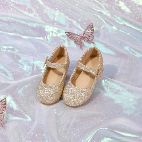 Image of PHIRAMIN Toddler Flower Girl Dress Shoes - Little Girl Mary Janes Flats Wedding