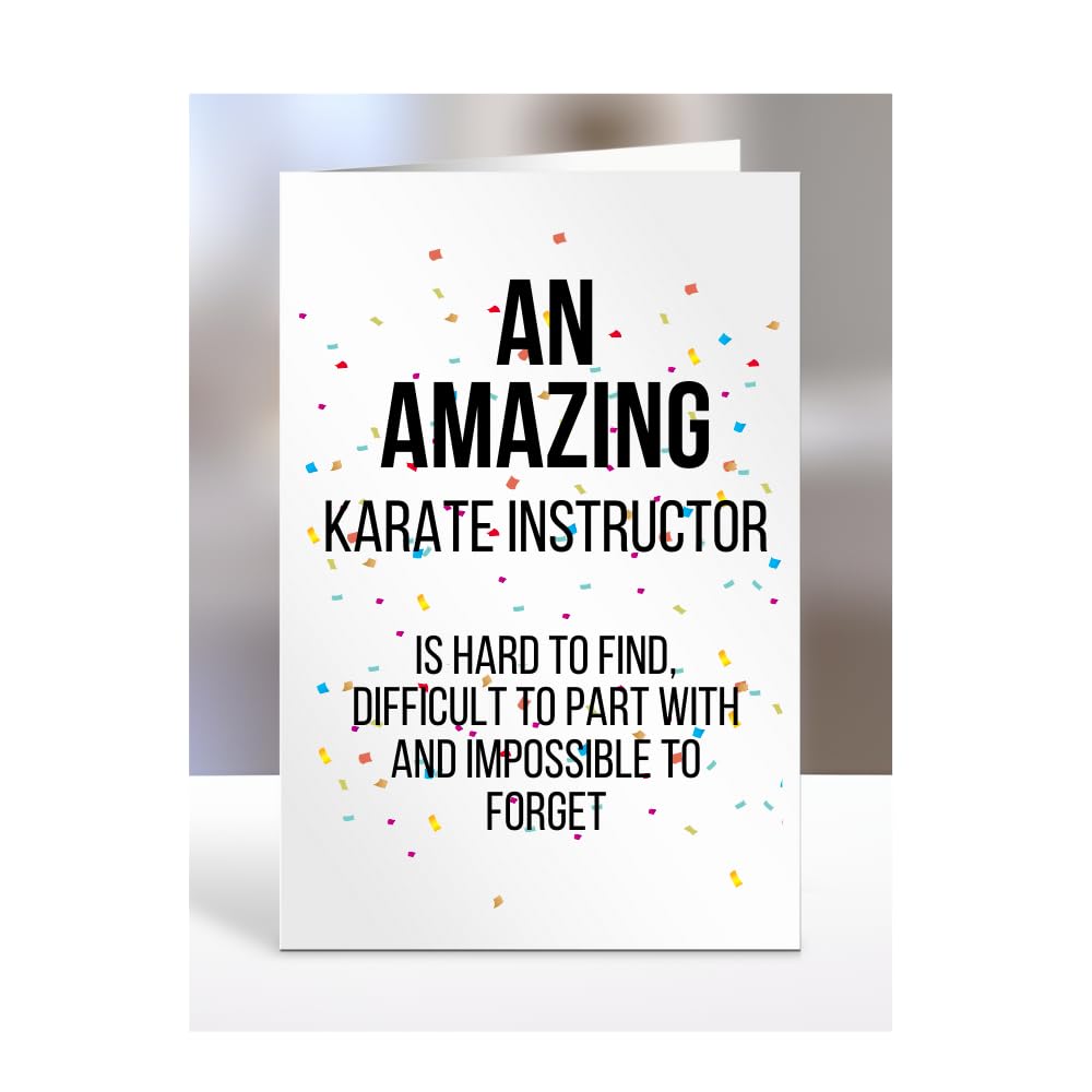 Retirement Card for Women Men, Leaving Gifts for Colleagues, Boss, Farewell, Goodbye Presents for Karate Instructor, An amazing is hard to find, A5-225b_147