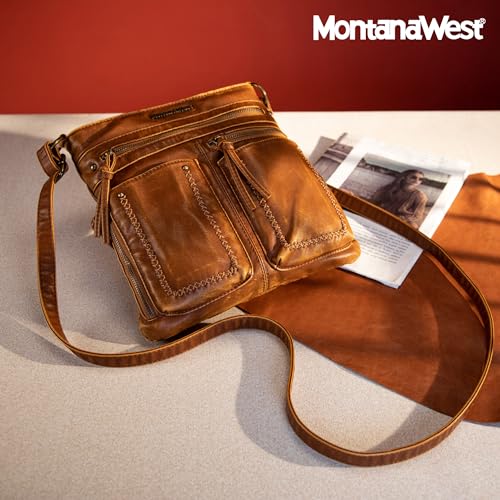Image of Montana West Crossbody Bag for Women Multi Pocket Shoulder Medium Travel Purses Ultra Soft Washed Leather