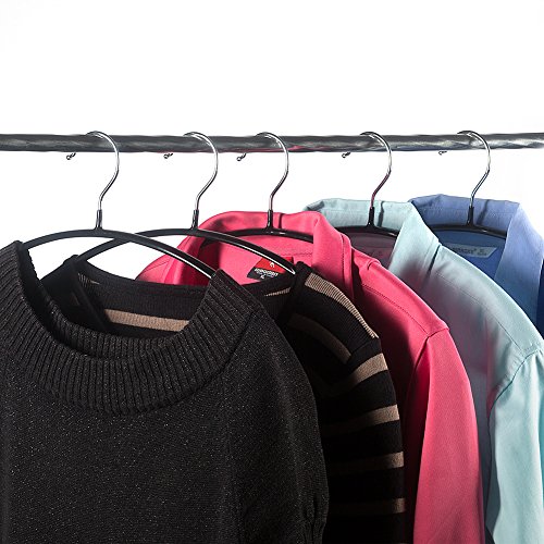 Tosnail T-CURVEDHANGER 10 Pack Black Super Grippy Slip-Reducing Contour Shirt Hangers, Sweater Hangers thumb #3
