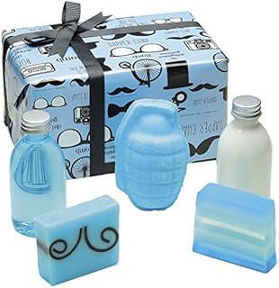 Bomb Cosmetics The Distinguished Gentleman Handmade Wrapped Bath, Body & Shower Gift Pack, Contains 5-Pieces