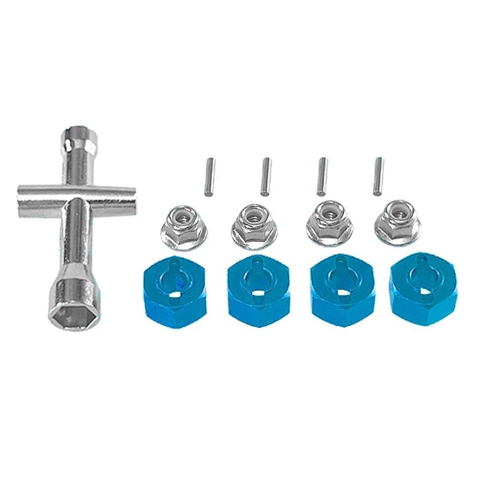 EGRMZ 1/14 14210 1/16 Remote Control Car Wheel Hex Set M4 Nut Parts Compatible With RC Car Models 1 16 Scale Models(BLUE) โ image 1