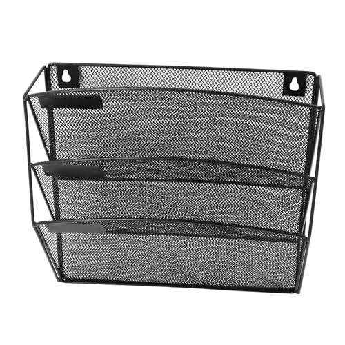 Holibanna Wall File Holder Multi-layer Magazine -mounted Organizer for Office Installation Stylish Design Space-saving Storage