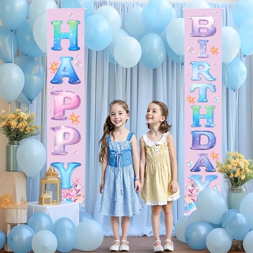 Image of Birthday Decorations Banner, Happy Birthday Door Sign for Men Women Boys Girls Ideal Birthday Decorations Party Supplies Outdoor Indoor 72 x 12 Inch