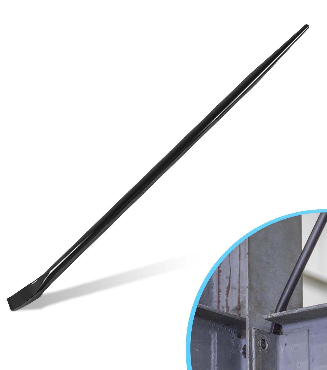 7/8-Inch x 30-Inch Heavy Duty Alignment Pry Bar, Sleever Bar for Aligning, Prying and Chiseling, Dual-End Design for Line-Up & Spud Work, Ideal for