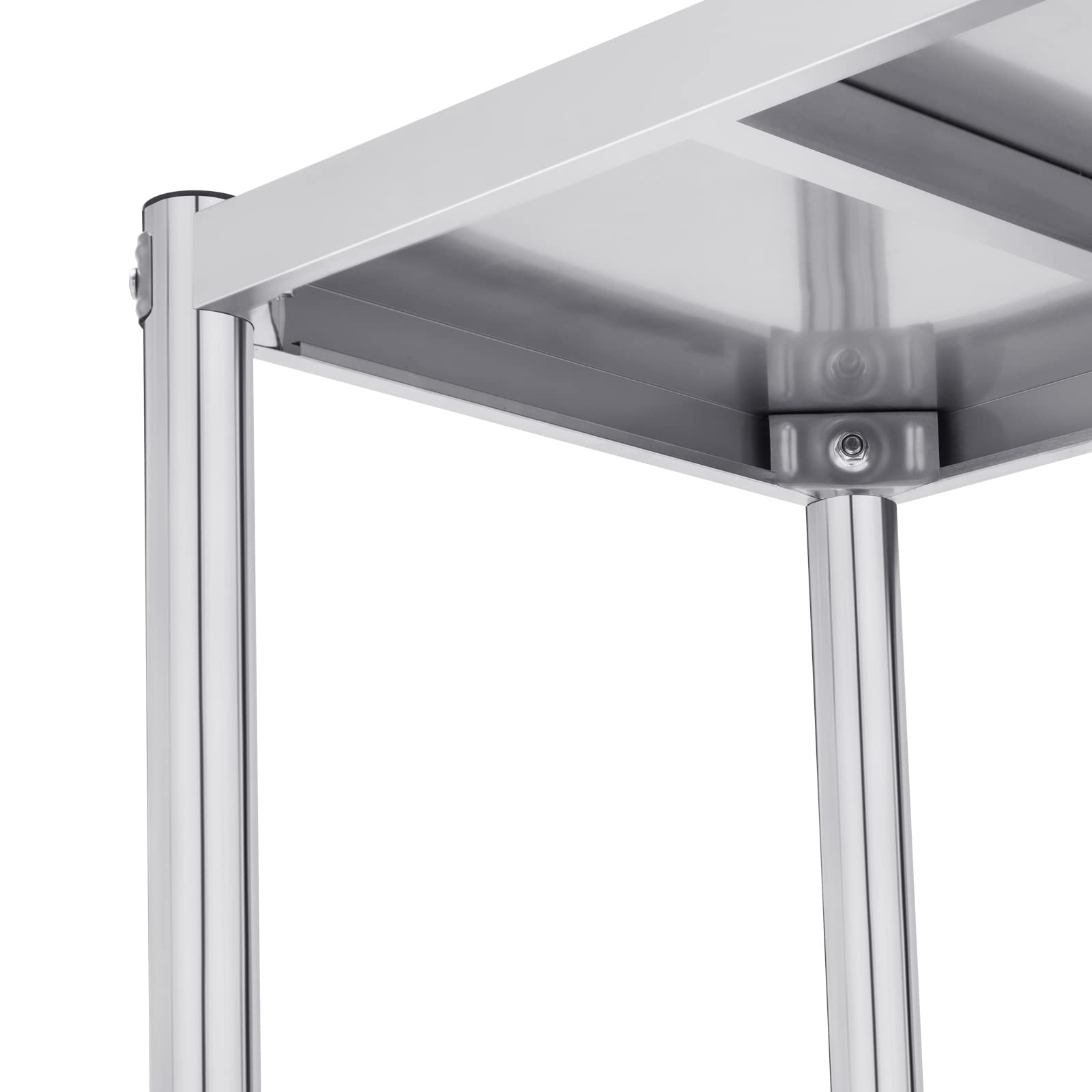 MBUYI - Scaffalatura per carichi pesanti, 80 x 40 x 80 cm, 3 ripiani, in acciaio inox, carico 50 kg, per scaffale, cantina/garage