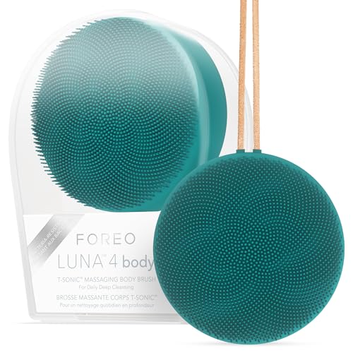 FOREO LUNA 4 body Evergreen, Massage Body Brush, Whole Body Cleanser & Exfoliator, Exfoliating Body Scrubber