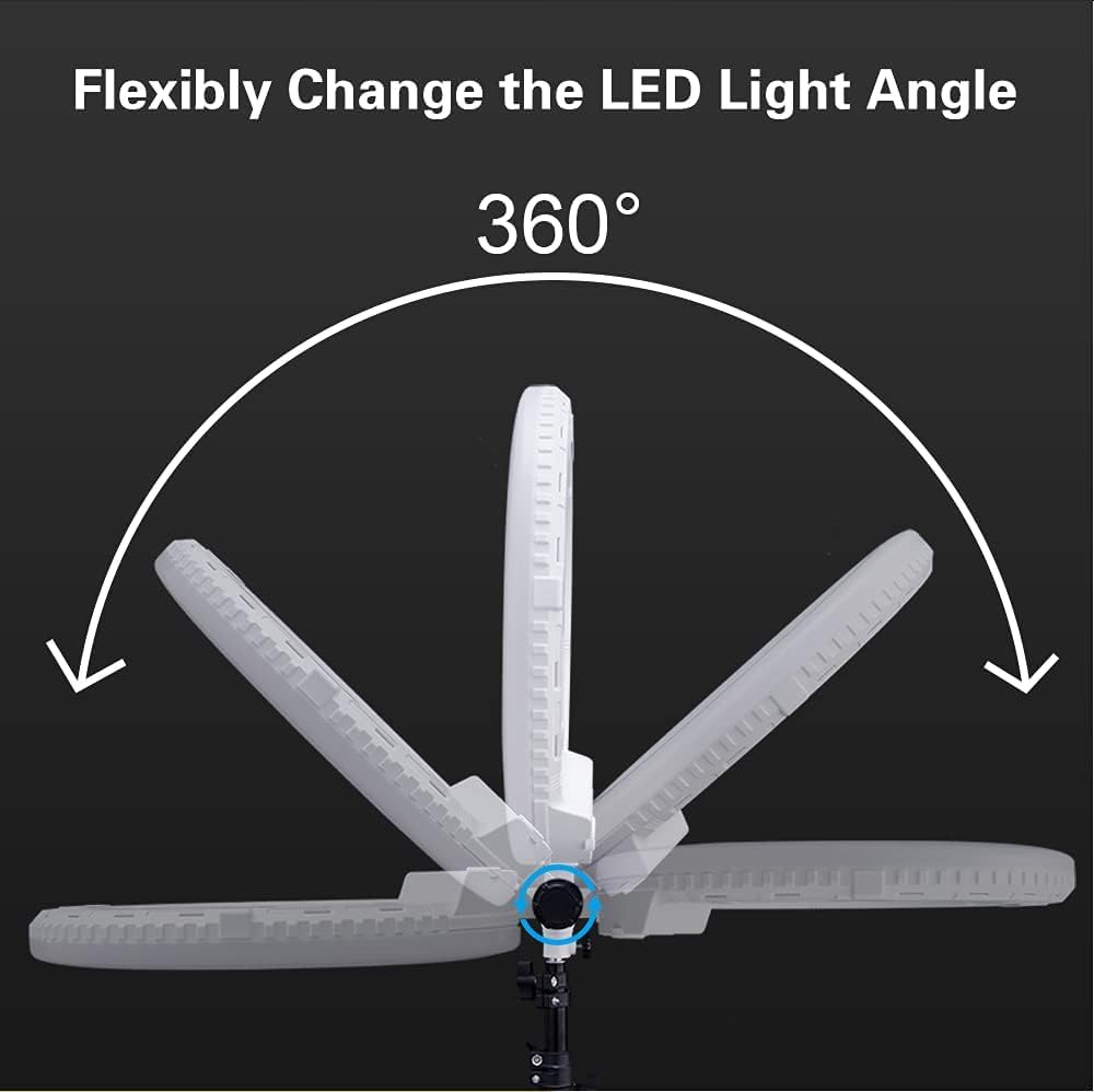 18 Zoll Ringlicht LED Ringleuchte, 3200K-5500K Dimmbar mit 3 Handyhaltern, 48W Ring Light für Makeup, TikTok, YouTube, Live Streaming & Fotografie, 95RA CRI, ohne Stativ & Tasche