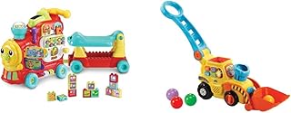 VTech 4-in-1 Alphabet Train, Baby Walker with Lights, Sounds and Songs, Educational Toys Teaches Animals & POP and Drop Digger| Educational Push Along Digger for Toddler