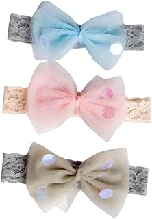 HAPINARY 3 Pçs Faixas De Cabeça De Bebê Laços De Cabelo Para Crianças Laços De Cabelo Azuis Faixa De Cabelo De Laço De Bebê Faixa De Cabelo Infantil Faixa De Cabelo De Fio Redondo Flor