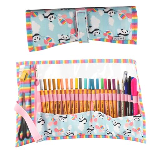 Genérico Estojo Escolar Rolinho Panda Sabra