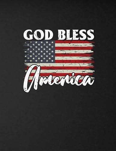 God Bless America Notebook Back to School College Ruled Notebook