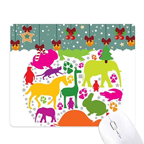 Tapis de souris rond en caoutchouc motif animaux imprimé pour ordinateur portable